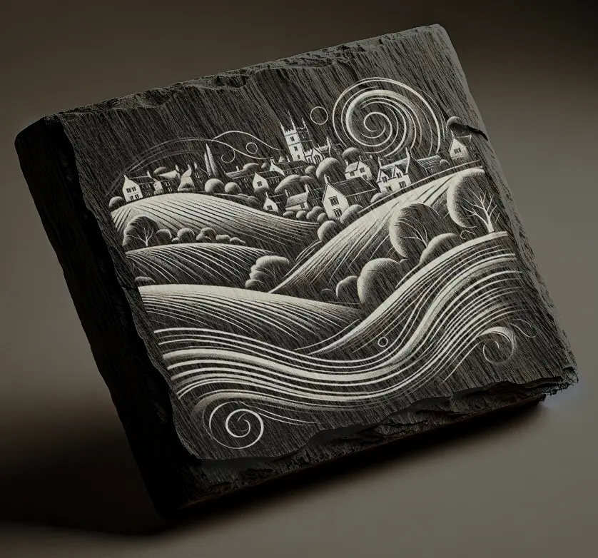 Swirly Cotswolds Village Coaster