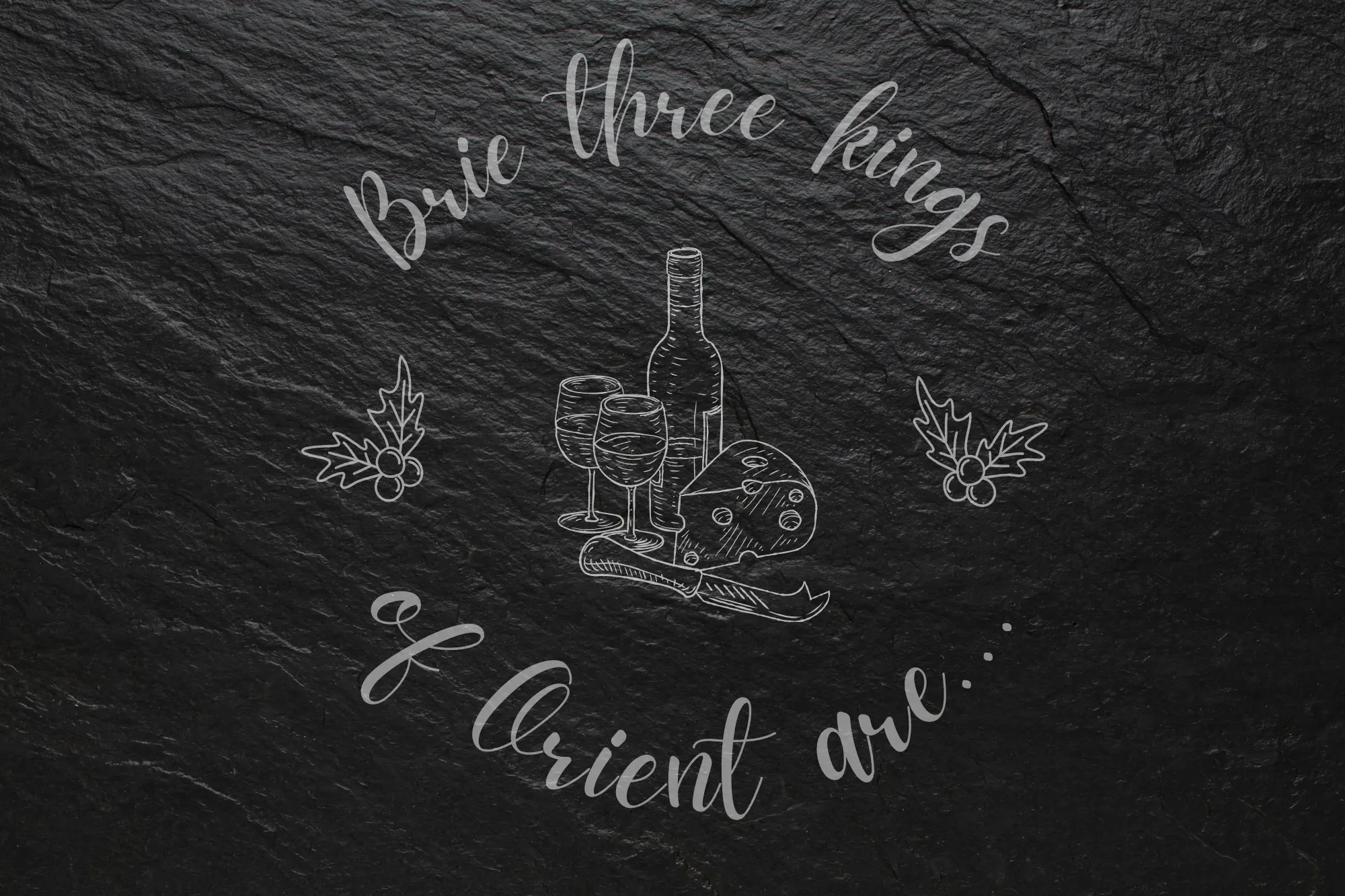 "Brie Three Kings of Orient are" Christmas Cheeseboard 