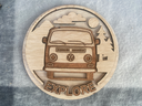 VW Bay Window Camper Van Wooden Plaque