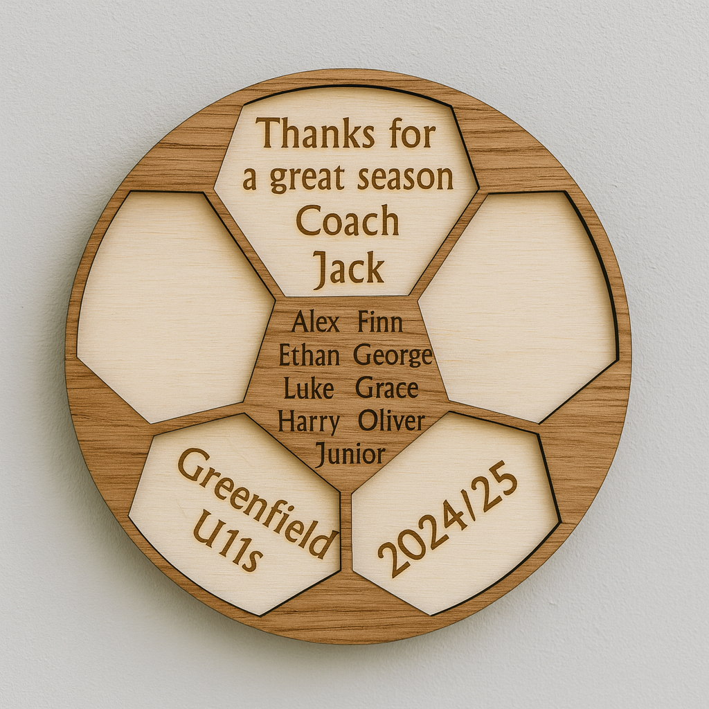 Personalised Wooden Football Coach Gift