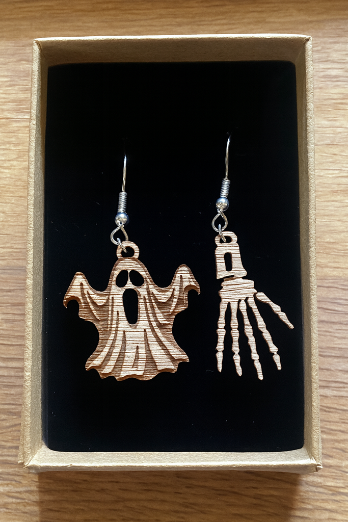 Ghost and Boney Hand Earrings
