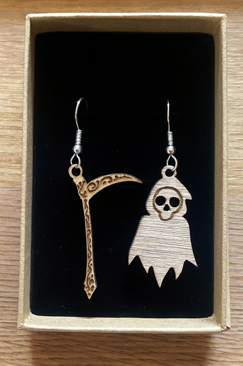 Grim Reaper and Scythe Earrings