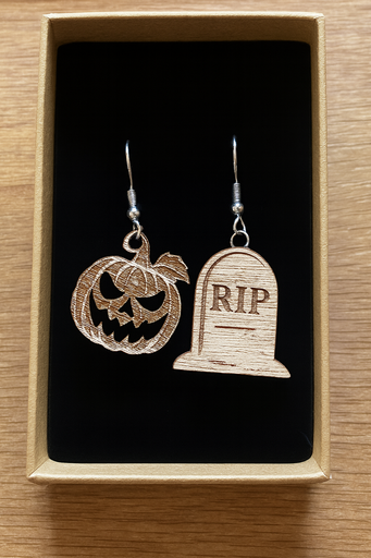 Pumpkin Tombstone Earrings