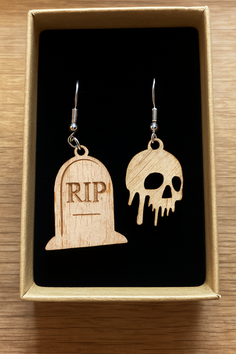 Tombstone Skull Earrings