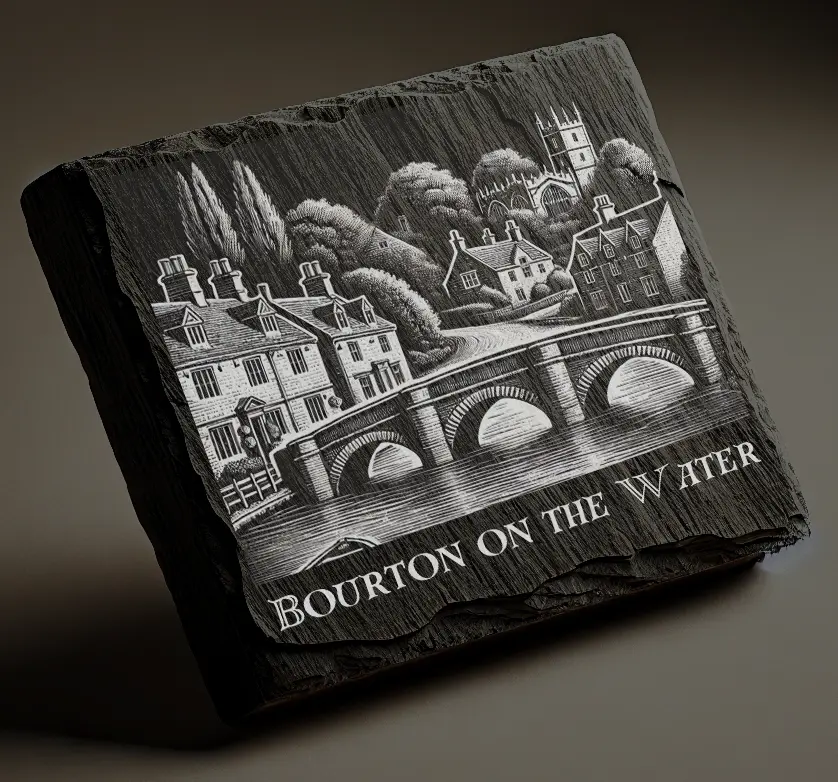 Bourton on the Water Slate Coaster