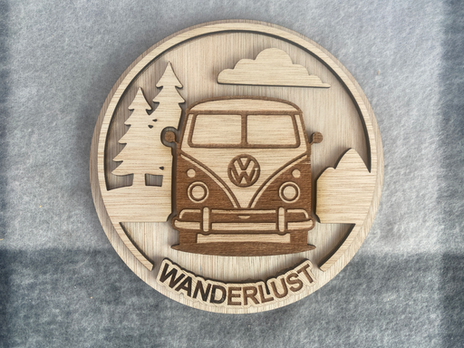 VW Split Screen Camper Van Wooden Plaque