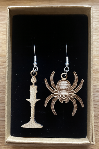Candlestick and Spider Earrings